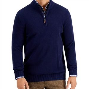CLUB ROOM Textured Quarter Zip Pullover Sweater